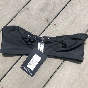 Black Belted bandeau bikini top